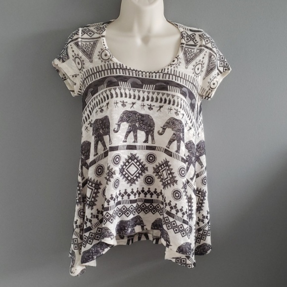 Glaze Tops - Elephant print sweater tee